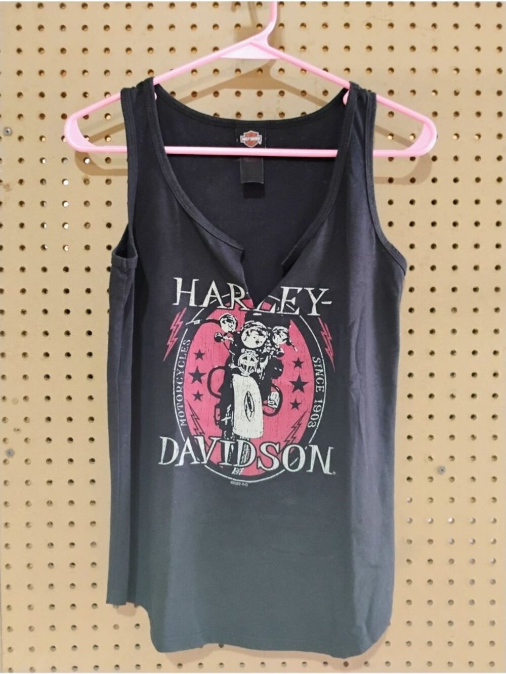 Harley-Davidson Womens Tank Top Distressed Black Graphic Size S